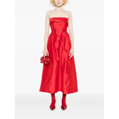 Strapless Red Glam Dress