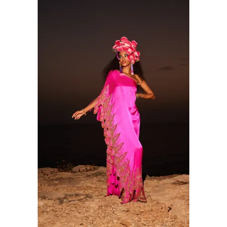 Royal Yasmin Silk Kaftan and Turban Set