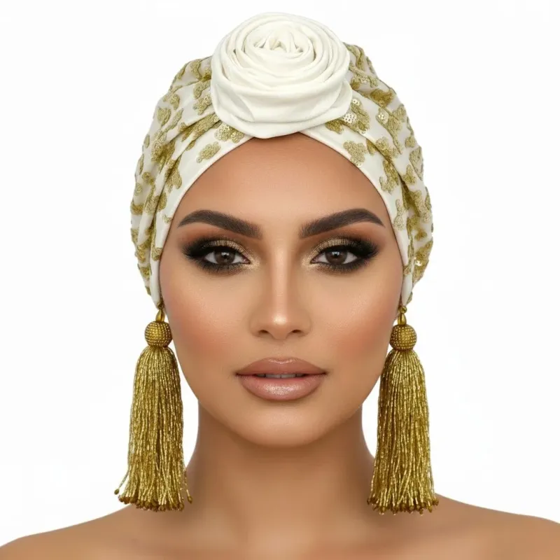 Edith Sequin Royal Turban